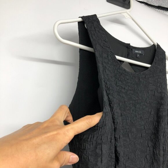 RW&Co Black Jacquard textured sleeveless fit and flare open back dress size 8 - Picture 5 of 15